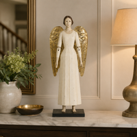 Design Shop Cream Angel with Gold Tin Wings, 31"H