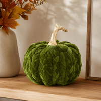 Design Shop 8 Inch Green Braided Pumpkin