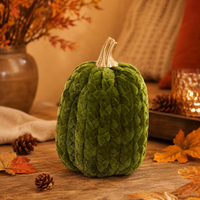 Design Shop 9.75 Inch Green Braided Pumpkin