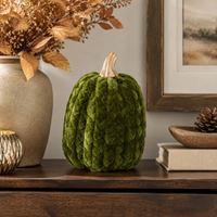 Design Shop 9.75 Inch Green Braided Pumpkin