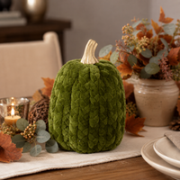 Design Shop 9.75 Inch Green Braided Pumpkin