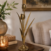 Design Shop Gold Metal Floral Candle Holder, 16.14"