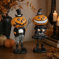 Design Shop Assorted Resin Standing Pumpkin People, Set of 2
