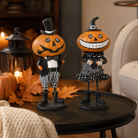 Design Shop Assorted Resin Standing Pumpkin People, Set of 2