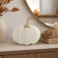 Design Shop 8 Inch White Braided Pumpkin
