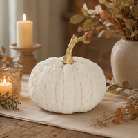 Design Shop 8 Inch White Braided Pumpkin