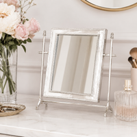Design Shop Boudoir Tabletop Mirror, Silver, 14" x 4" x 14"