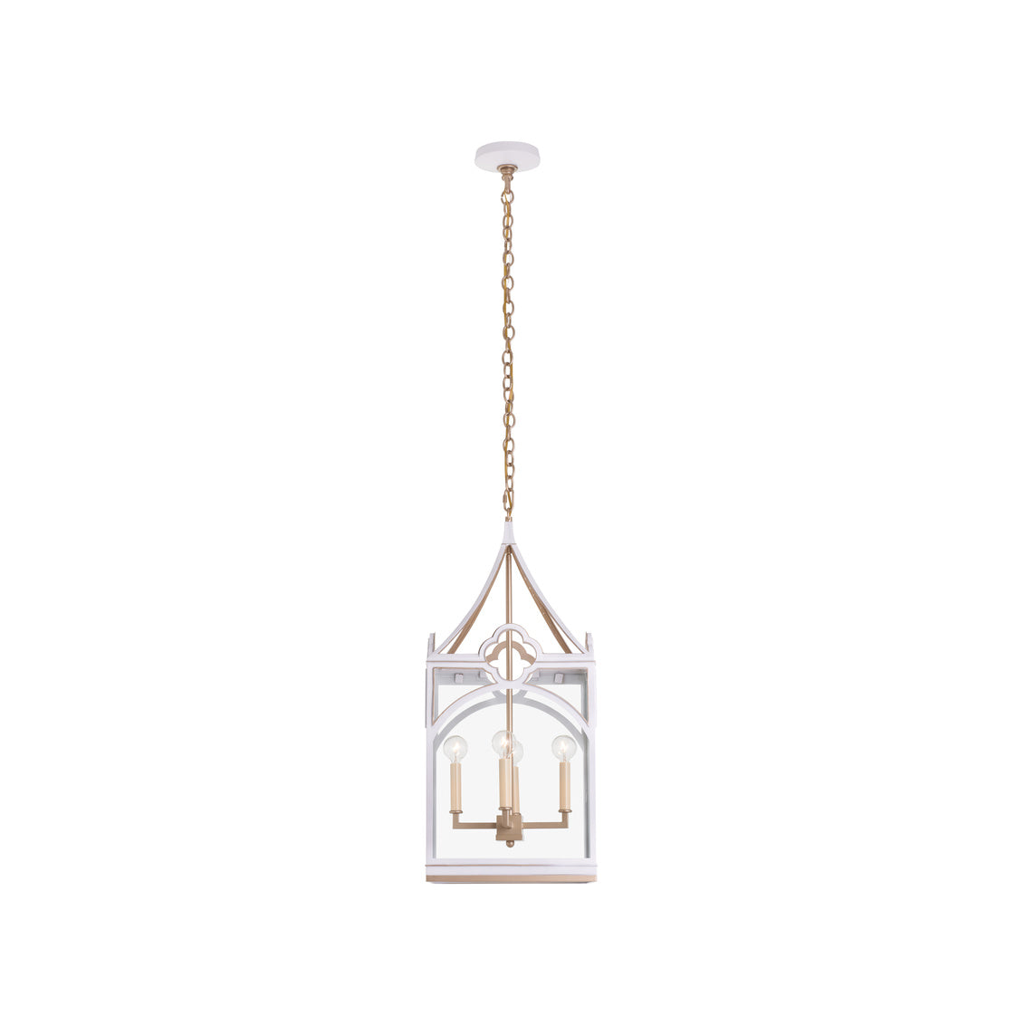 Chelsea House Quatrefoil Lantern - White