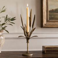 Design Shop Iron Rye Heads Candle Holder, 17.72"