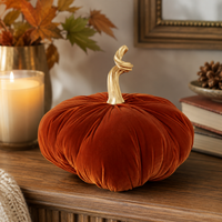Design Shop 11" Orange Pumpkin with Gold Stem