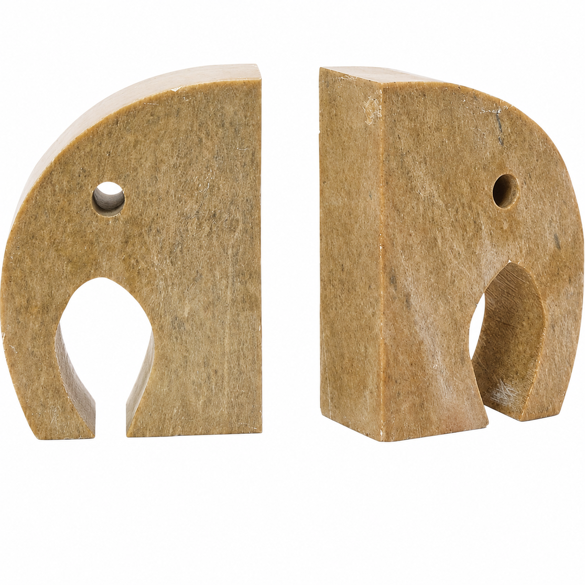 Design Shop Elephant Soapstone Green Pack of 2 Bookends, 4" L w x 5" H