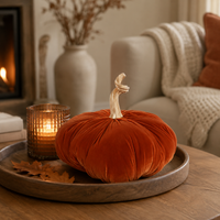 Design Shop 11" Orange Pumpkin with Gold Stem