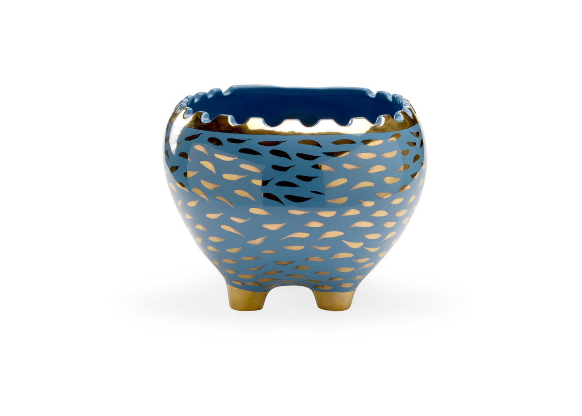 Chelsea House Hedgehog Bowl - Blue/Gold