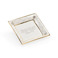 Chelsea House Square Bee Verse Plate - White