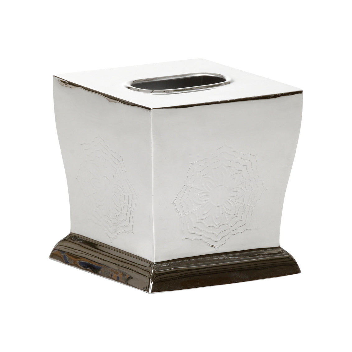 Wildwood Waved Edge Tissue Box - Nickel