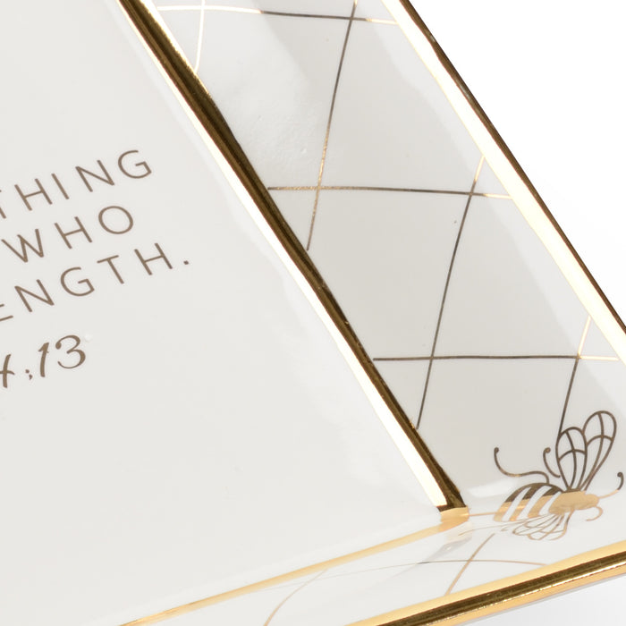 Chelsea House Square Bee Verse Plate - White