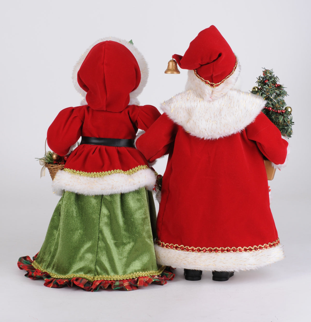 Karen Didion Lighted Strolling Santa and Mrs. Claus