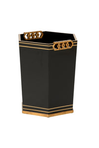 Chelsea House Oliver Wastebasket - Black/Gold
