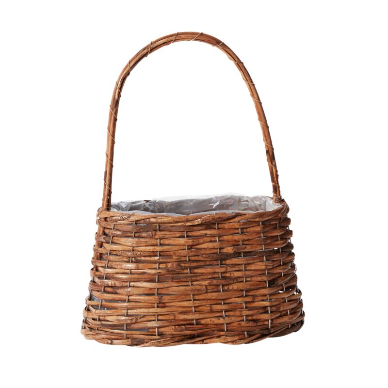 Design Shop Natural Polished Woven Basket, 12.75" X 16.25", Set of 3.
