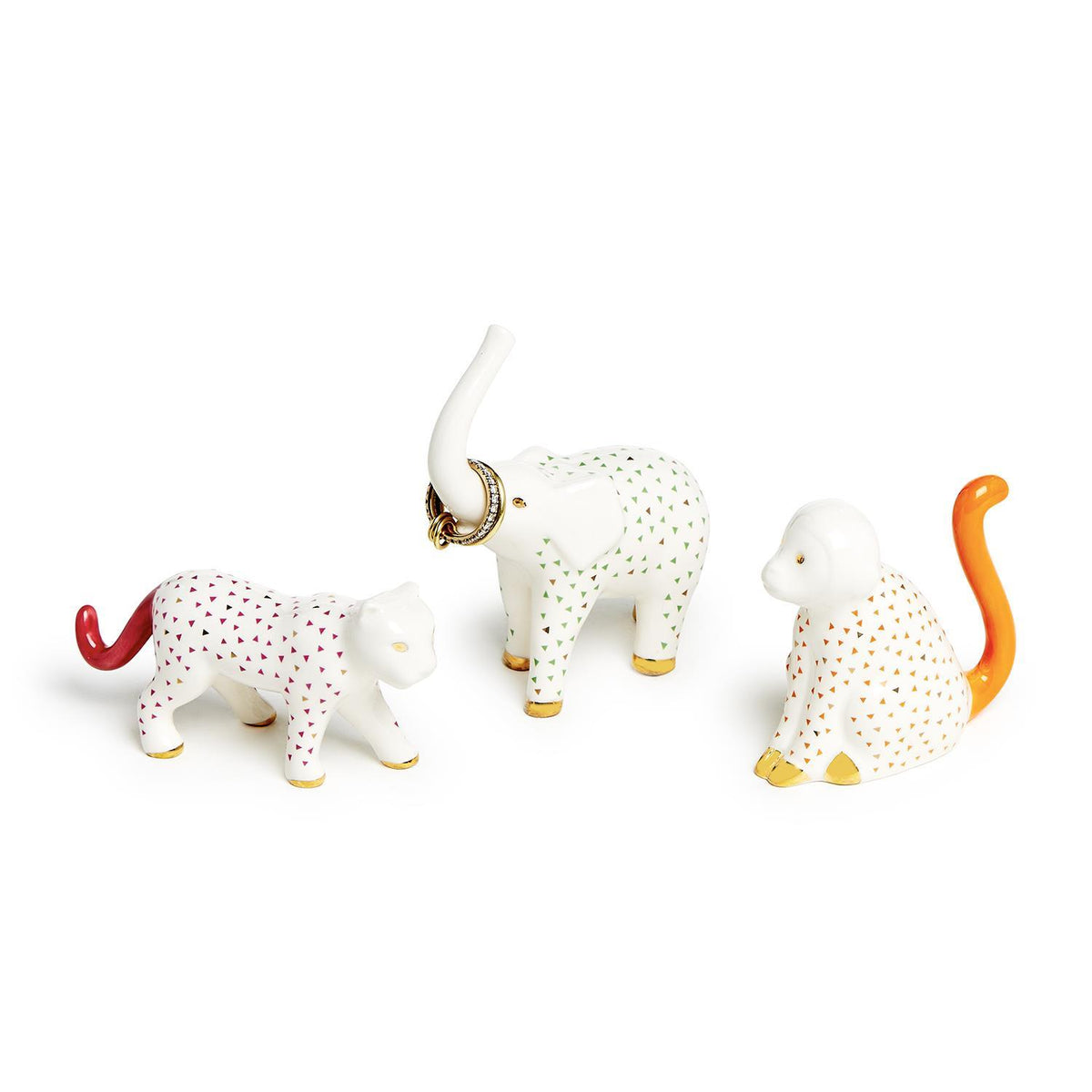 Design Shop Set of 3 Ring Leader Ceramic Ring Holders - Ceramic