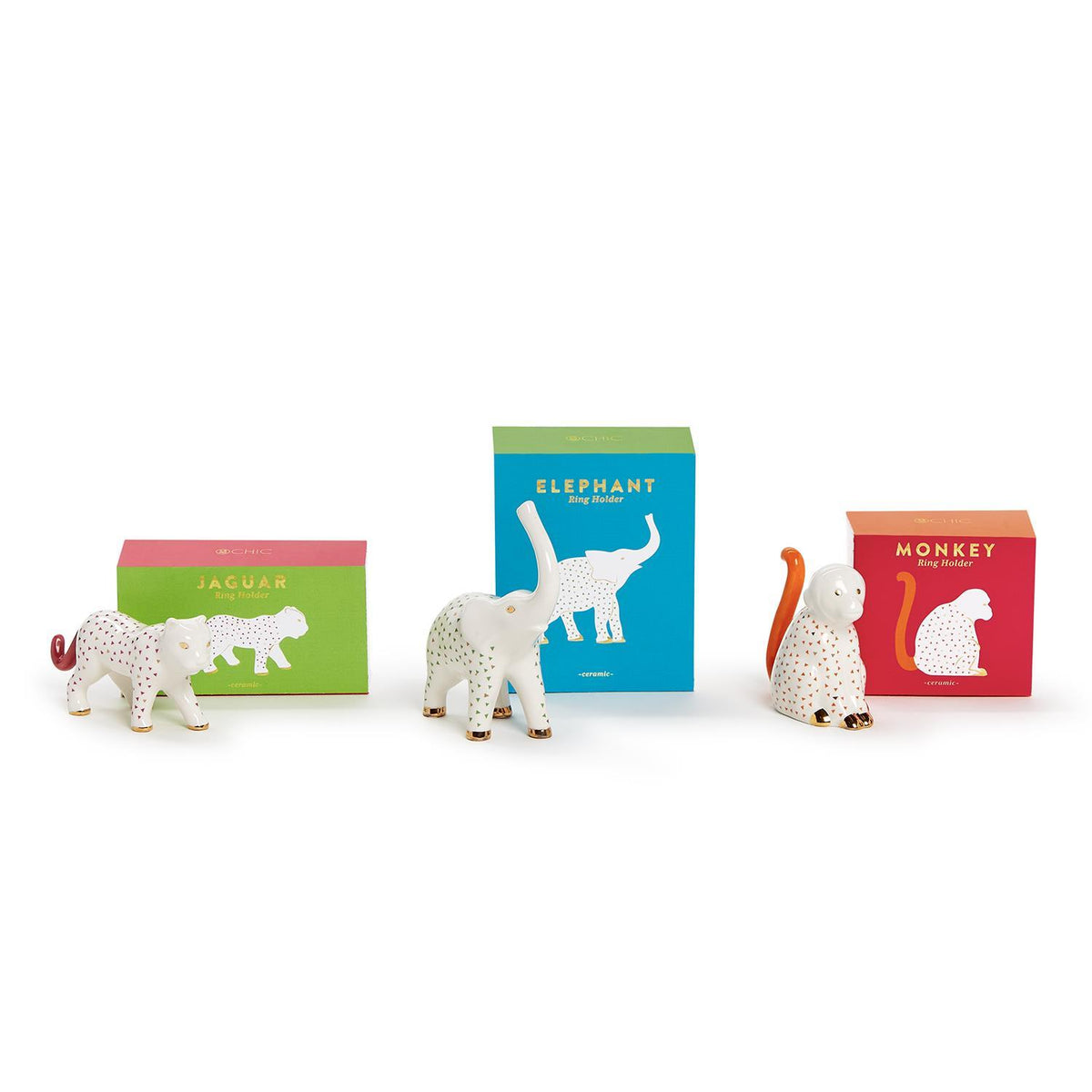 Design Shop Set of 3 Ring Leader Ceramic Ring Holders - Ceramic