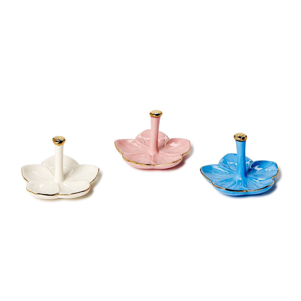 Design Shop Set of 3 Flower Haven Ceramic Ring Holders - Hard Dolomite