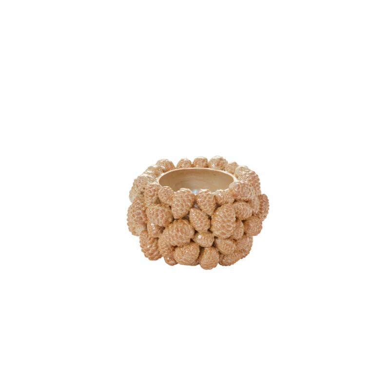 Design Shop Champagne Pine Gold Pot, 9" X 5.5".