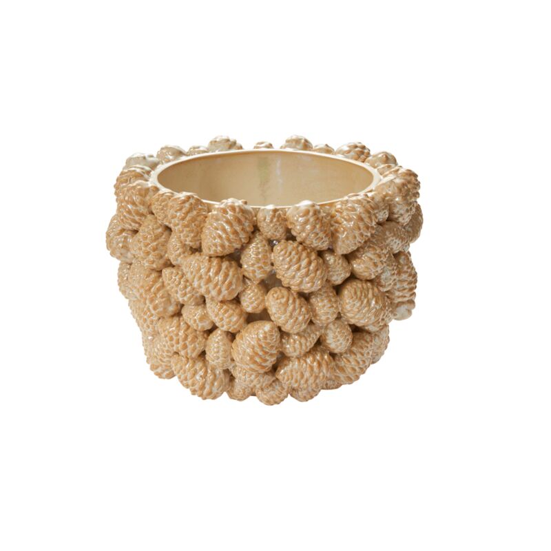 Design Shop Champagne Pine Gold Pot, 11.5" X 8.25".