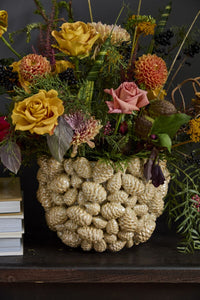 Design Shop Champagne Pine Gold Pot, 11.5" X 8.25".