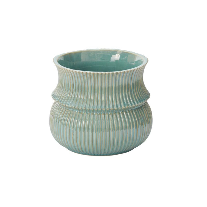 Design Shop Green Verdant Collection Pot, 7.5" X 6.75", Set of 2.