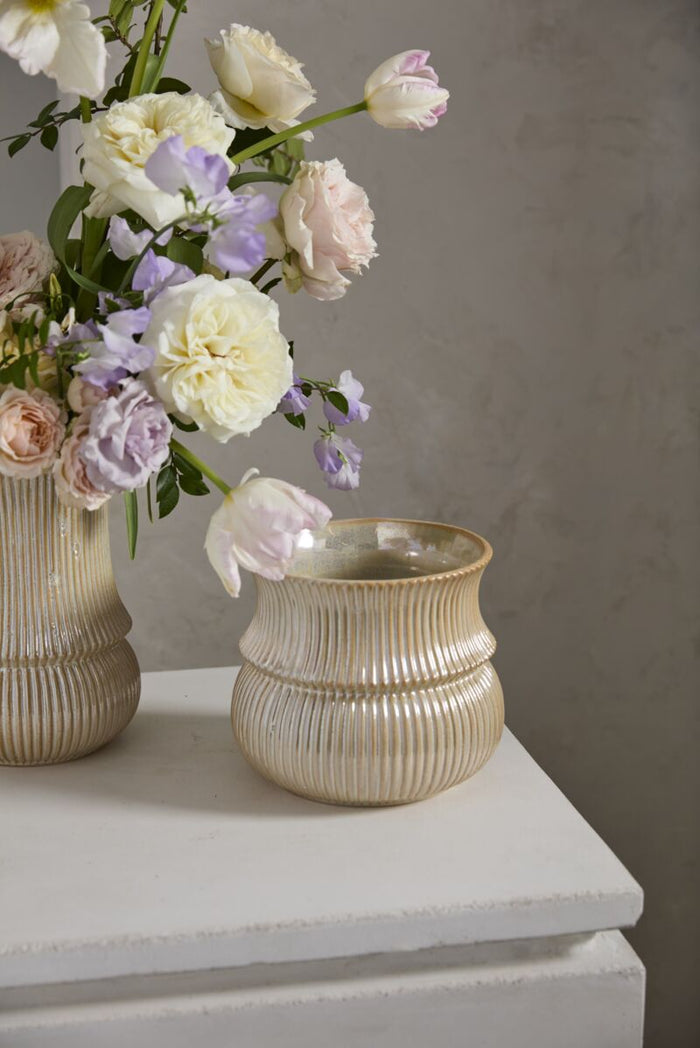 Design Shop Champagne Verdant Collection Pot, 7.5" X 6.75".