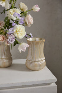 Design Shop Champagne Verdant Collection Vase, 6.25" X 9.75".
