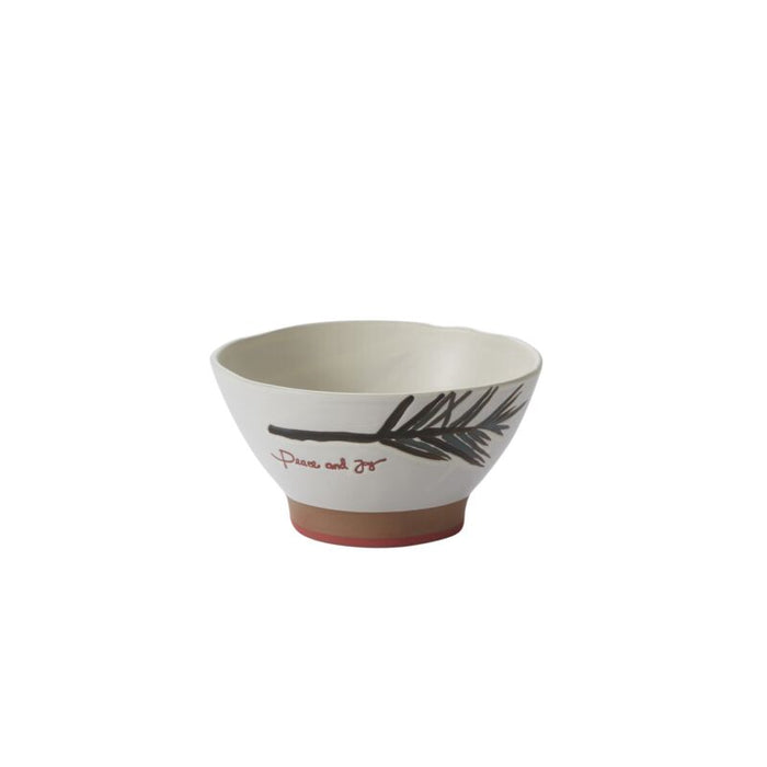Design Shop Off-White Evergreen Collection Serving Bowl, 10" X 5.5".
