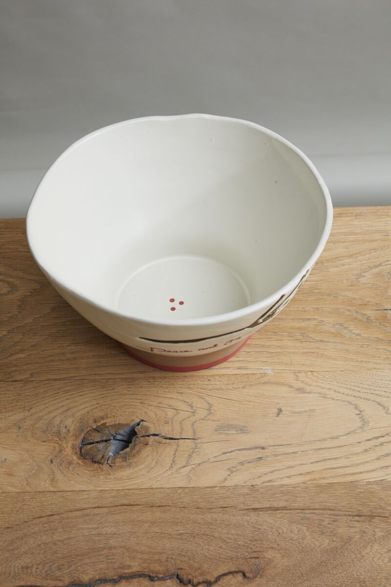 Design Shop Off-White Evergreen Collection Serving Bowl, 10" X 5.5".