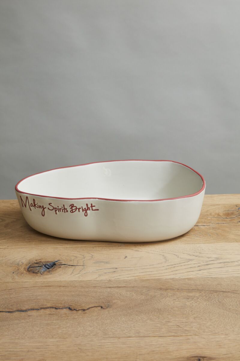 Design Shop Off-White Evergreen Collection Serving Dish, 14" X 3.75".