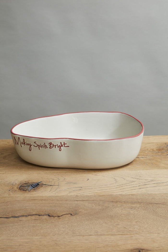 Design Shop Off-White Evergreen Collection Serving Dish, 14" X 3.75".