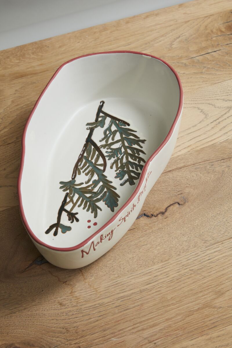 Design Shop Off-White Evergreen Collection Serving Dish, 14" X 3.75".