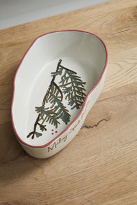 Design Shop Off-White Evergreen Collection Serving Dish, 14" X 3.75".