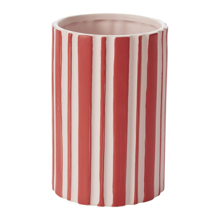 Design Shop Red Peppermint Collection Vase, 5.25" X 8"