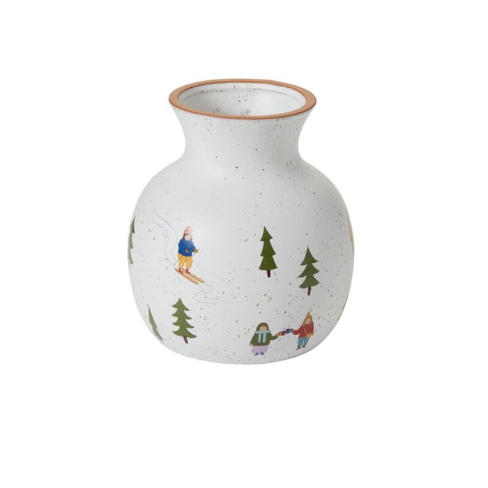 Design Shop Multicolor Villagers Collection Vase, 7.25" X 8.25".
