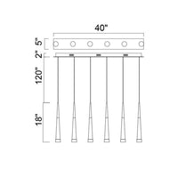 CWI Lighting - 1103P40-6-602 - LED Pool Table Light - Andes - Satin Gold