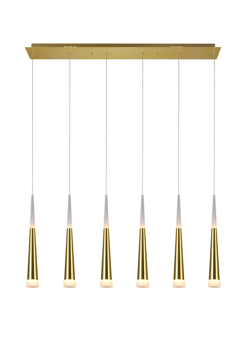 CWI Lighting - 1103P40-6-602 - LED Pool Table Light - Andes - Satin Gold