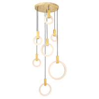 CWI Lighting LED Pendant from the Anello collection in White Oak finish