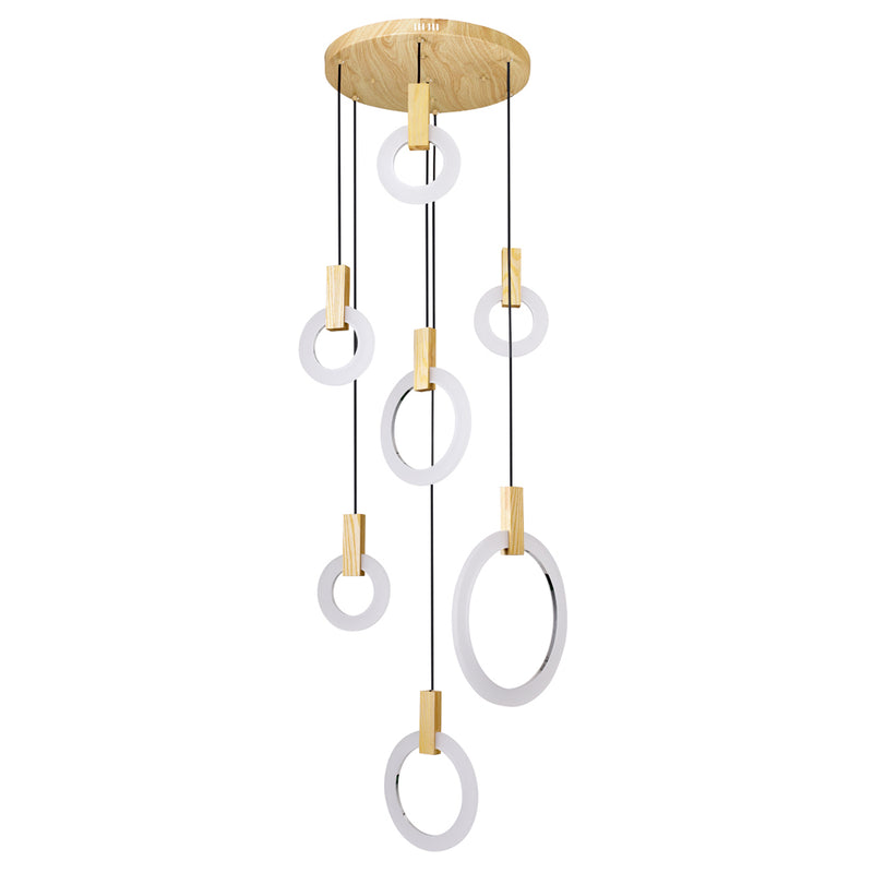 CWI Lighting LED Pendant from the Anello collection in White Oak finish