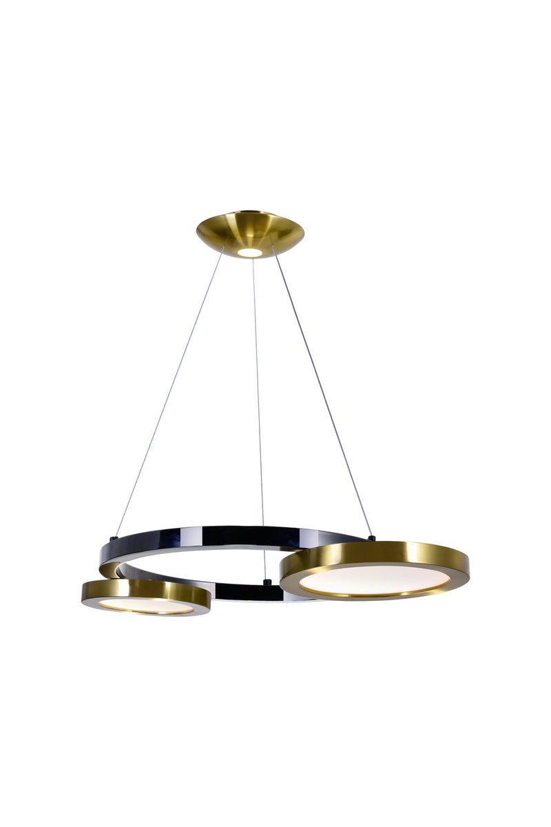 CWI Lighting LED Chandelier from the Deux Lunes collection in Sun Gold & Black finish