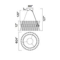 CWI Lighting - 1220P24-601 - LED Chandelier - Glace - Chrome