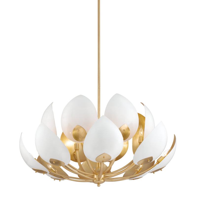 Hudson Valley - 5739-GL/WH - 16 Light Chandelier - Lotus - Gold Leaf