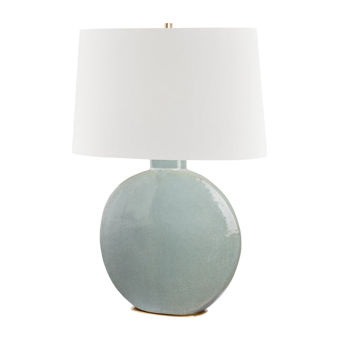 Hudson Valley One Light Table Lamp from the Kimball collection in Aged Brass/Gray finish