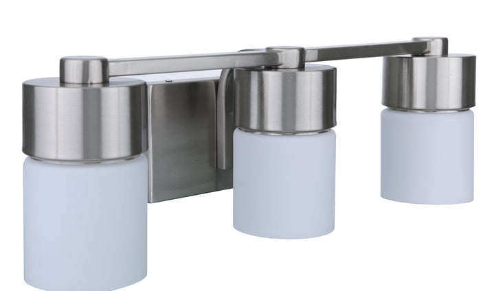 Craftmade Three Light Vanity from the District collection in Brushed Polished Nickel finish