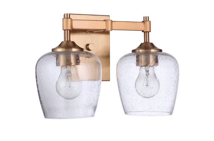 Craftmade Two Light Vanity from the Stellen collection in Satin Brass finish